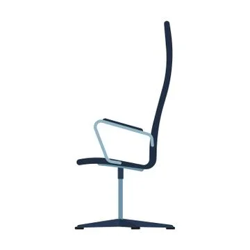 Office chair side view vector icon fruniture. Seat business interior element  스톡 일러스트