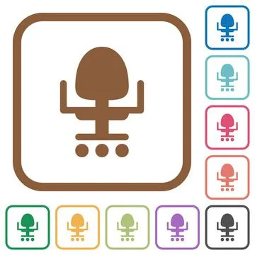 Office chair simple icons Stock Illustration