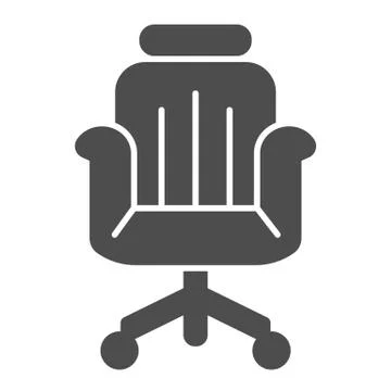 Office chair solid icon, Coworking concept, office armchair sign on white Stock Illustration