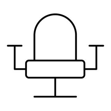 Office chair thin line icon. Armchair vector illustration isolated on white Stock Illustration