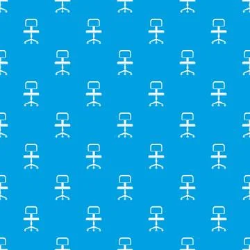 Office a chair with wheels pattern seamless blue Stock Illustration