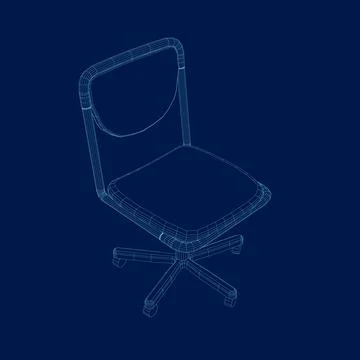 Office chair wireframe vector illustration Stock Illustration