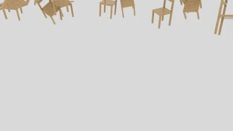 Office chairs fall on a white background. Extraordinary solutions do not always Stock Footage 128725977