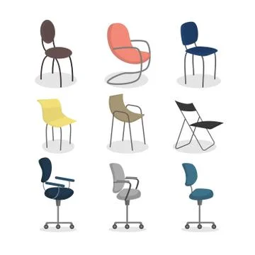 Office chairs set. Stock Illustration