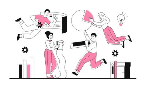 Office character workers Stock Illustration