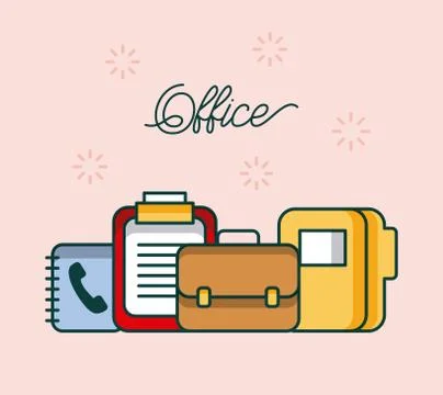 Office checklist folder address book briefcase accesory work image Illustrazione stock