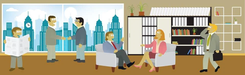 Office in the city Stock Illustration