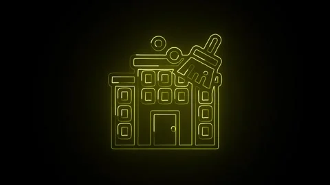 Office Cleaning Icon Isolated on Black Background Workplace Hygiene Graphic.. 動画素材 331852992