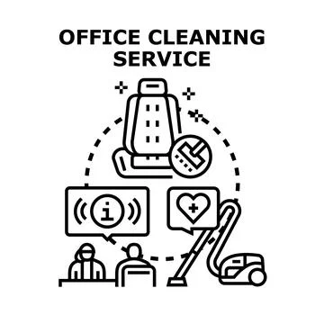 Office cleaning service concept vector elements Stock Illustration