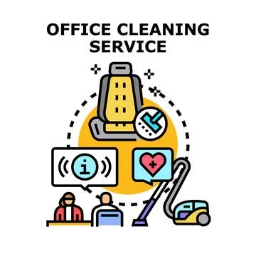 Office cleaning service concept vector elements Stock Illustration