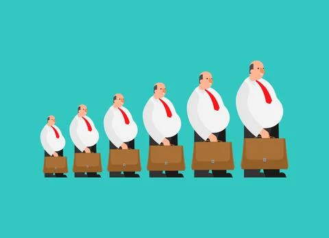 Office clerks go to work. Vector illustration Stock Illustration