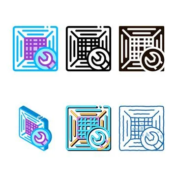 Office climate conditioner edition vector thin line icon Ilustración de archivo