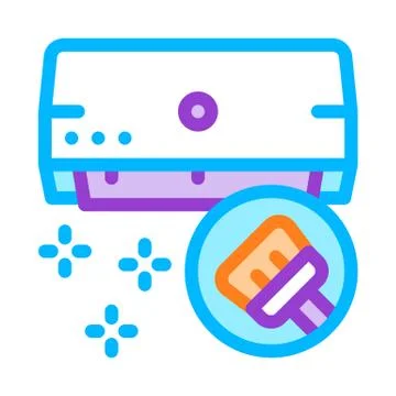Office Climate Conditioner Vector Thin Line Icon Illustrazione stock