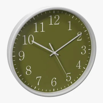 Office Clock 2 Green 3D Model