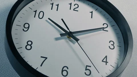 Office Clock In The Morning Closeup Angled Stock Footage 167439841