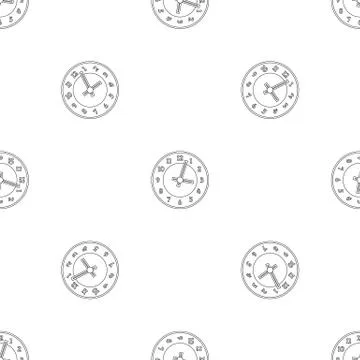 Office clock pattern seamless vector Stock Illustration