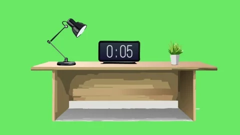 Office with a clock running backwards Video stock 296217396