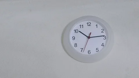 Office Clocks on white wall - timelapse Stock Footage 99941452