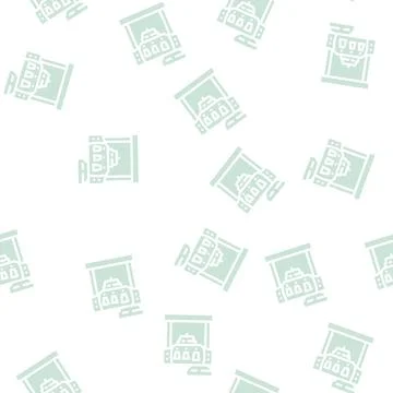 Office coffee machine glyph vector seamless pattern 스톡 일러스트