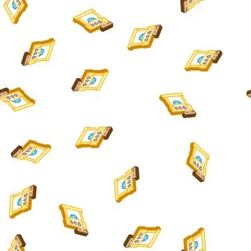 Office coffee machine isometric icon seamless pattern Stock Illustration