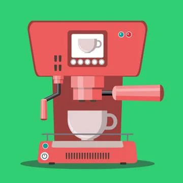 Office coffee machine vector illustration in flat style Stock Illustration