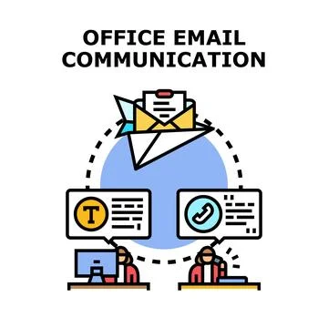 Office communication concept illustrating digital work interaction 스톡 일러스트