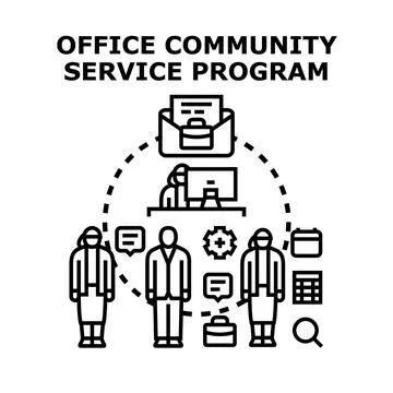 Office community service program planning and development Illustration