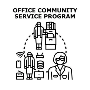 Office community service program providing digital assistance concept 스톡 일러스트