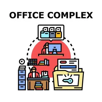 Office complex work process management concept イラスト素材
