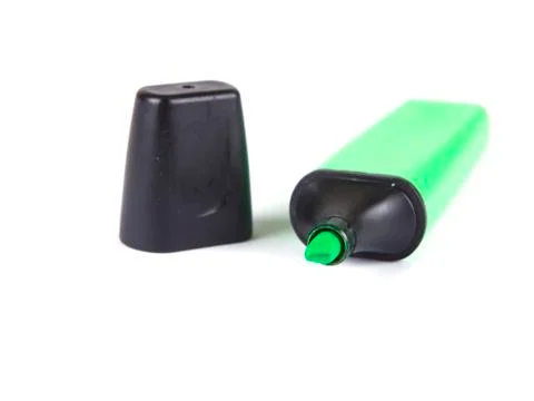 Office composition from a green marker Stock Photos