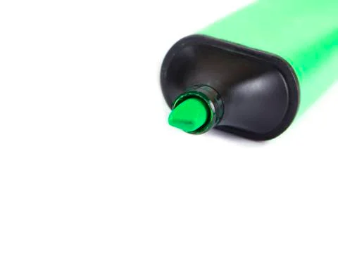 Office composition from a green marker Stock Photos