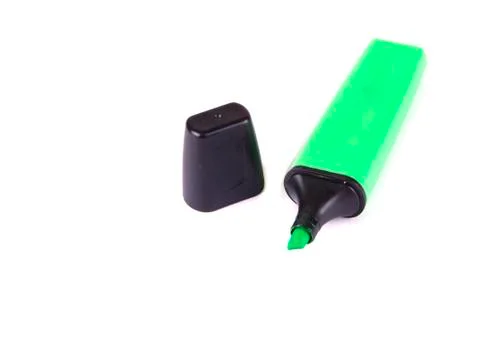 Office composition from a green marker Stock Photos
