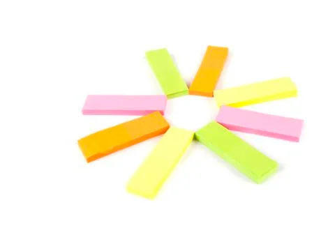 Office composition. self-adhesive notes Stock Photos