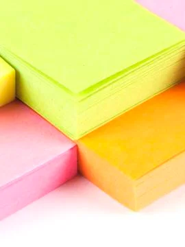 Office composition. self-adhesive notes Stock Photos