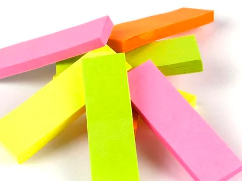 Office composition. Self-adhesive notes Stock Photos