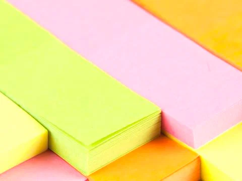 Office composition. self-adhesive notes Stock Photos