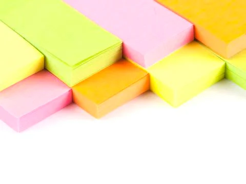 Office composition. self-adhesive notes Stock Photos