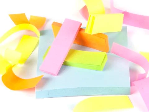 Office composition. self-adhesive notes Stock Photos