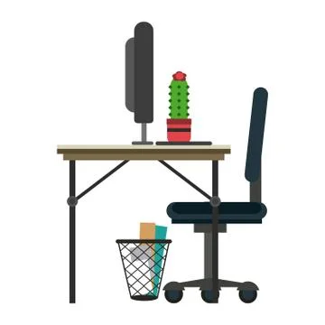 Office with computer Stock-Illustration