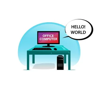 Office computer illustration Stock Illustration