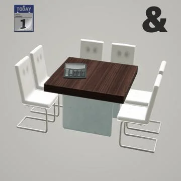 Office, computer, office table, chairs イラスト素材