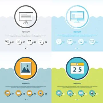 Office Concept Design Template set Stock Illustration