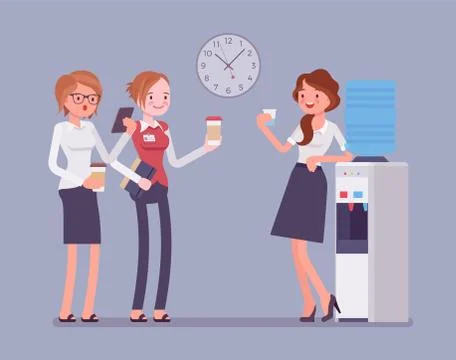Office cooler chat Stock Illustration