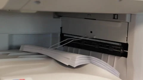 Office Copier and stack of paper Stock Footage 8360131