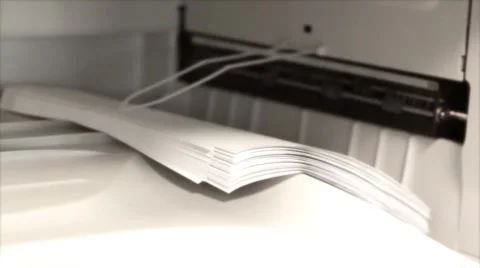 Office copier copying stack of paper Stock Footage 8360097