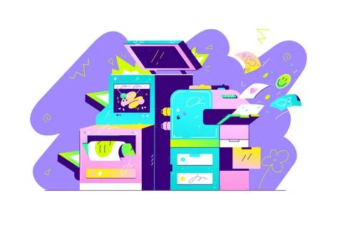 Office copier or multifunction printer Stock Illustration