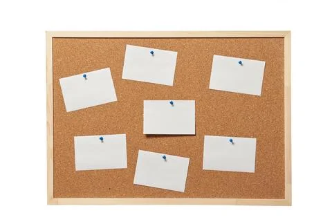Office Cork Board for notes with lots of blank notes 스톡 사진