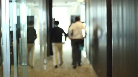 Office corridor with people Stock Footage 77046629