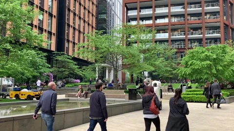 Office Courtyard St. Pancras Square Kings Cross London 8 Stock Footage 149066477