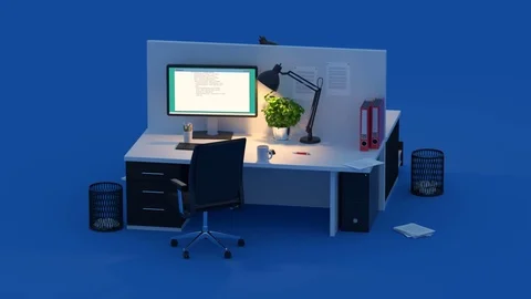Office Cubicle Hard Work At Night Stock Footage 73712359